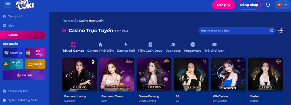 Trải nghiệm game Casino trực tuyến cùng HappyLuke